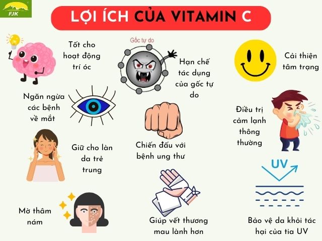 lợi ích của vitamin c đối với sức khỏe